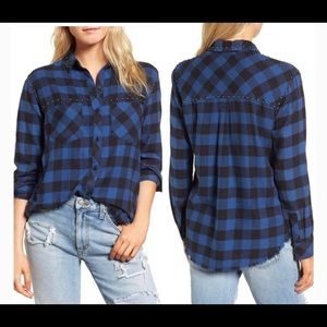 Rails Rex Studded Plaid Shirt in Blue